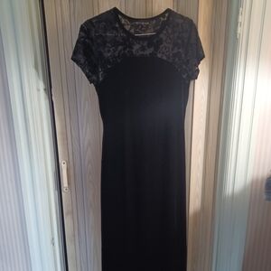 My Michelle Dress Womens Black Witchy Goth Whimsigoth Maxi Velour Sheer Sz 13 14